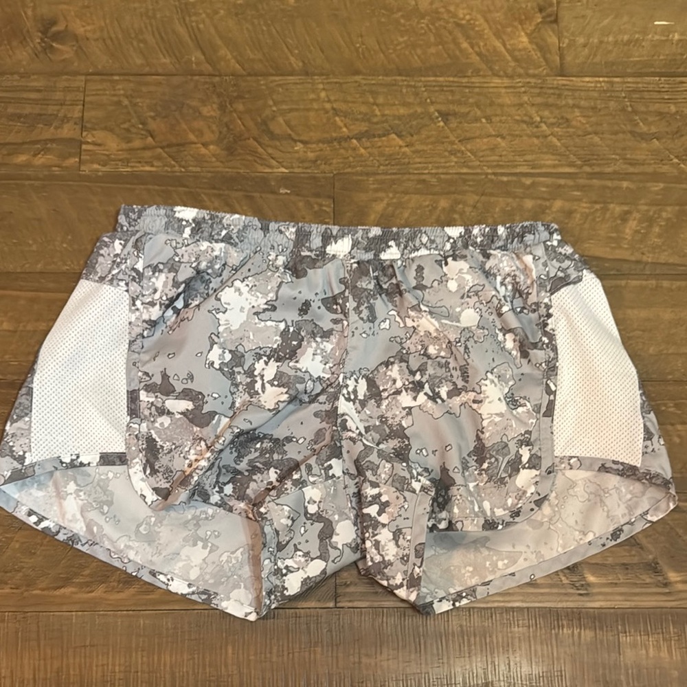 Old Navy Gray and White Athletic Shorts with Camouflage Pattern